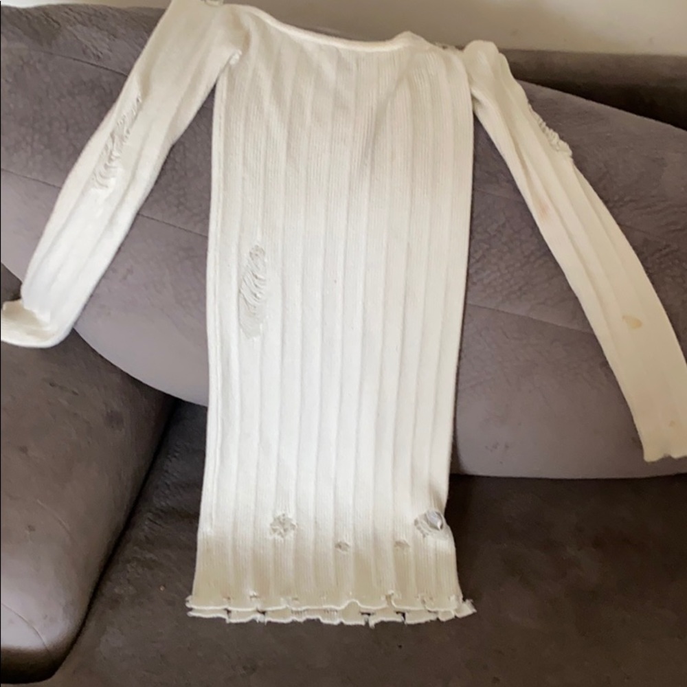 White winter / fall dress. With holes.